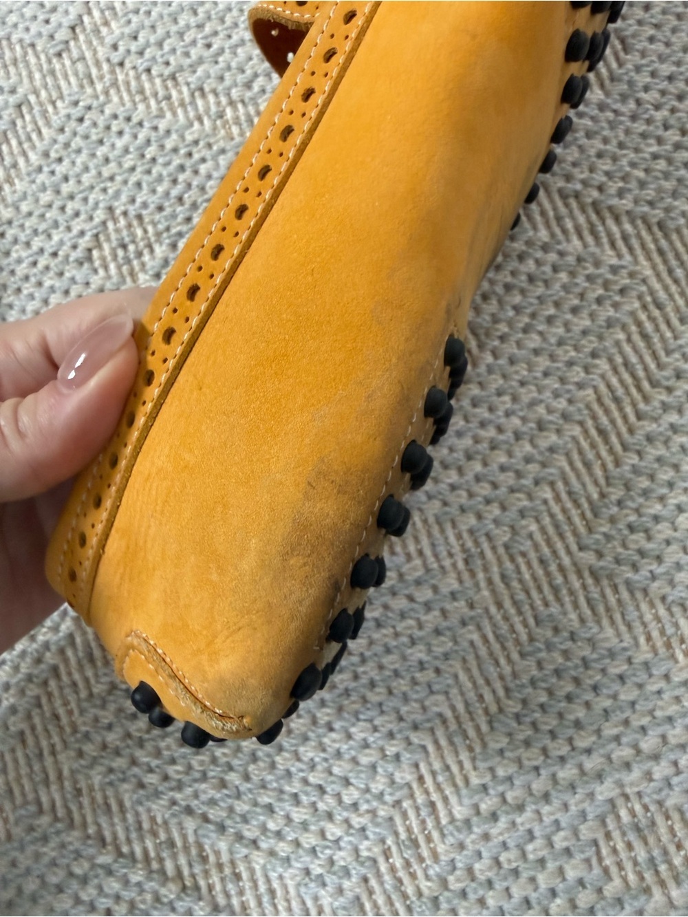 Tod's Women's Suede Slip-On Loafers in Mustard Yellow - Picture 6 of 9